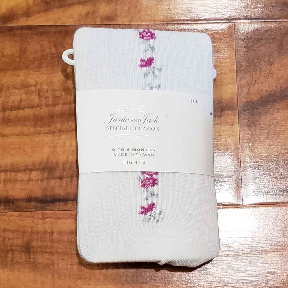 Janie and Jack NWT 0-6 months floral special occasion tights